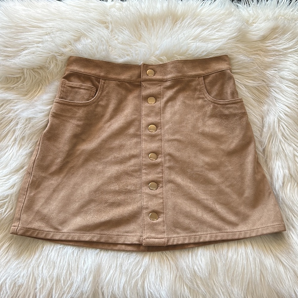 Express faux suede mini skirt